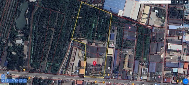 ขายที่ดินติดถนนผังสีม่วงกระทุ่มแบน. ต.คลองมะเดื่อ อ.กระทุ่มแบน จ.สมุทรสาคร  เนื้อที่ 9 ไร่ 3 งาน 95 ตร.ว ผังเมืองสีม่วง