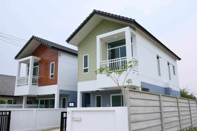 โซนแม่ริม ขาย 2.9 ล้าน 40 ตรว. #บ้านแฝดสร้างใหม่ 2 ชั้น #เหมืองแก้ว มี 2 หลัง ใช้วัสุอย่างดี มีคุณภาพ หน้าบ้าน #วิวทุ่งนาสวย