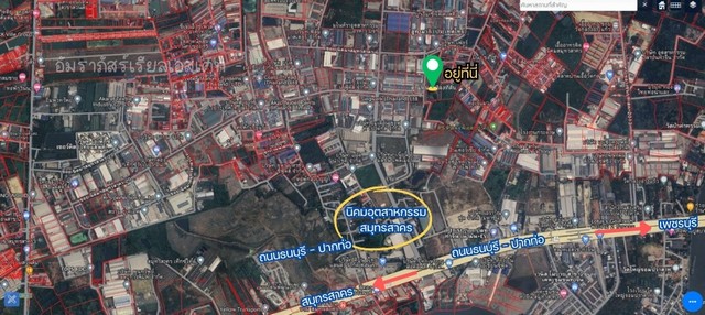 ขายติดนิคมอุตสาหกรรมสมุทรสาคร ติดถนนซอยหน้ากว้าง232เมตร